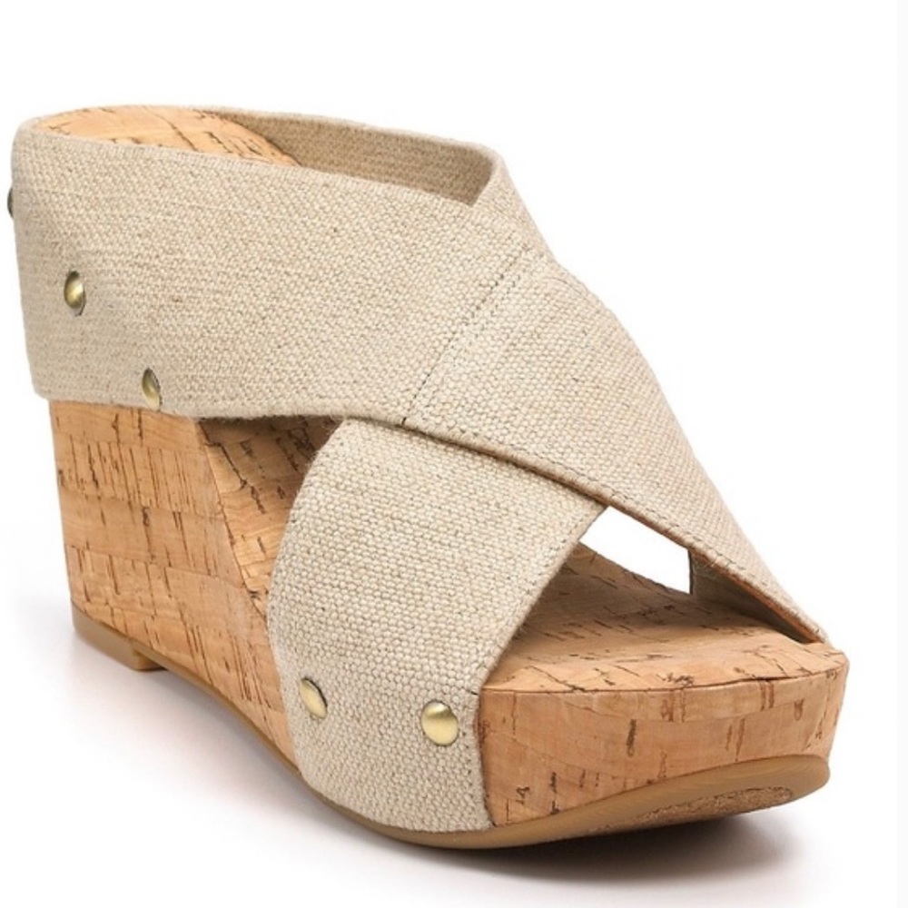 LUCKY BRAND Miller Platform Cork Wedge Sandals Size 7